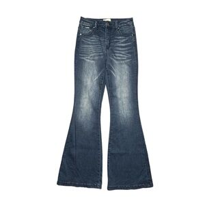 Insane Gene High Waisted Flare Jeans Womens Size 28 Dark Wash Blue Denim‎ Casual